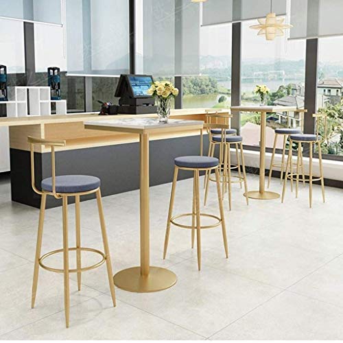 SDFGH Bar Stool Chairs High Chair Wrought Iron Bar Chair Gold Stool Dining Chair Nordic Pub Accessories Leisure (Color : D)