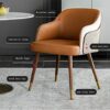 Kitchen Dining Room Furniture Chairs Kitchen Dining Chairs Modern Microfiber Leather Living Room Chairs with Soft Padded Seat Beech Wooden Legs+M
