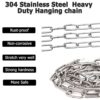 yeestone Heavy Duty Chain, 1m Metal Chain, Stainless Steel Chain with 2 Carabiners, Galvanised Chain for Swing, Bird Feeders, Billboards, Gate, B