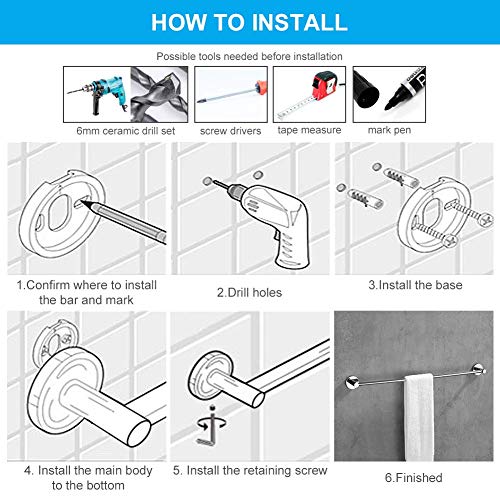 GRIFEMA IBIZA-G30101 Bathroom 60CM Single Towel Bar, Wall Mounted Brass Towel Rail, Chrome