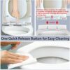 Toilet Seat Soft Close, Toilet Seats with Quick Release for Easy Clean, Easy Top Fixing with Adjustable Hinges, Anti-Slip Standard White D Shape