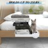Ronlap Folding Bedside Shelf, Bunk Bed Shelf Organizer for Top Bunk Dorm Clip On Nightstand for College Dorm Loft Bed with Cup Holder Hooks Plast