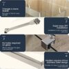40cm Stainless Steel Frameless Shower Door Fixed Panel Wall-to-Glass Support Bar for 1/4" to 3/8" Thick Glass by M-Home
