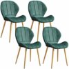 dining chair Kitchen Dining Room Furniture Chairs Leather Dining Chairs Kitchen Chairs Set Of 4 Iron Non-Slip Feet Suitable Makeup Chair Rest Off
