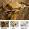 HIGOH Towel Racks,Bathroom Towel Rack Wall Mounted Towel Holder,All Copper Antique Towel Rack,European Retro Bath Towel Holder,Bathroom Wall Moun