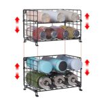 X-cosrack Adjustable Water Bottle Organizer,4-Tier Wall-Mounted Water Bottle Holder, Stackable Water Bottle Storage Rack for Kitchen Countertops,