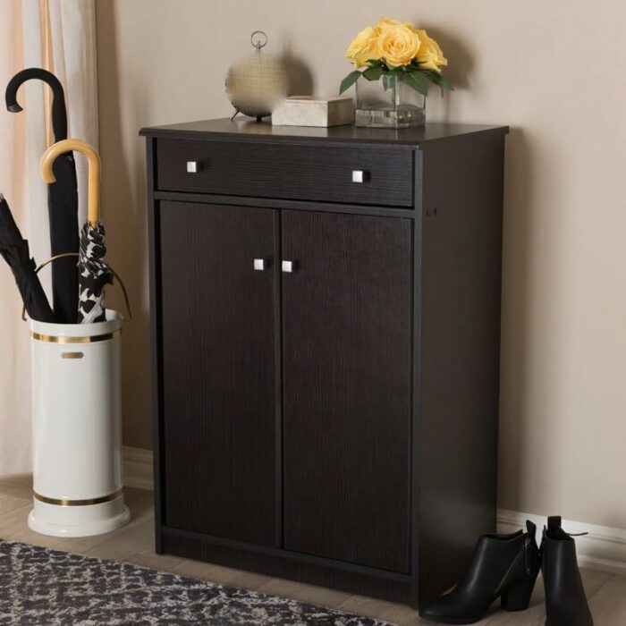 JYDQM Household Goods Multi-layer Shoe Cabinet Finished Wooden 2-door Shoe Cabinet with Drawer Shoe Storage Cabinet