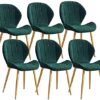 Kitchen Dining Room Furniture Chairs Kitchen Chairs Set Of 6 Velvet Dining Chairs Metal Legs Retro Kitchen Chairs for Kitchen Restaurant Modern O