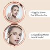 ORIGACH Bonus Daughter Gifts - To My Bonus Daughter Rose Gold Magnifying Makeup Compact Mirror with Gift Box, 1X/2X Magnification - Birthday Gift