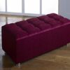 CROWNBEDSUK CUBED CHENILLE DIAMANTE OTTOMAN TOY STORAGE BLANKET BOX (RED)