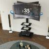 FITUEYES Rolling TV Stand on Wheels for 32 to 60 Inch TVs Portable Mobile TV Stand TV Trolley Swivel Height Adjustable Cable Management 2 Removab