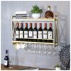 Stylish Simplicity Industrial Wall-Mounted Wine Racks Iron Metal Stylish Simplicity Wine Bottle Racks and Wine Racks Solid Wood Home and Kitchen
