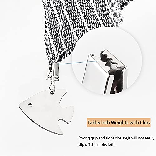 mellystore 8PCS Stainless Steel Tablecloth Weights Outdoor Tablecloth Clamps Tablecloth Weights with Clips Decorative Tablecloth Clips for Party,