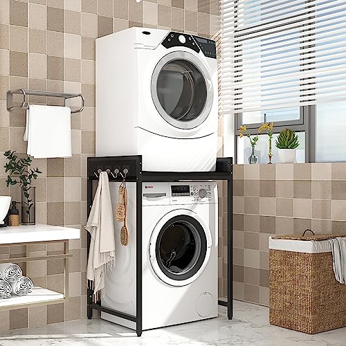 HTONVK Dryer Stand Adjustable Portable Stacking Kit for Front Loader Washing Machine & Tumble Dryer - Space Saving Solution for Laundry With No W
