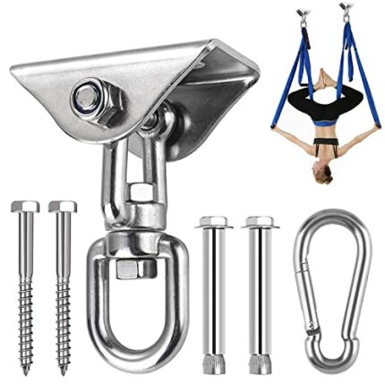 muvuo Swing Chair Ceiling Bracket Set, Heavy Duty Swing Hooks M8 Ceiling Chairs Hanging Kit 450KG Load-Bearing, 360° Swing Spin Hammock Fixings w
