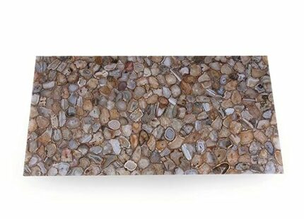 Gifts And Artefacts 48 x 72 Inches Rectangle Shape Marble Kitchen Shelves for Hotel Decor Resin Art with Gray Agate Stone Dining Table Top