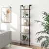 Axeman 5-Tier Ladder Bookcase, Tall Narrow Bookshelf for Small Spaces, Modern Book Storage Organizer Case Open Shelves for Bedroom, Living Room,