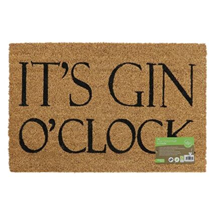 JVL Eco-Friendly Latex Backed Coir Door Mat, Gin O'Clock