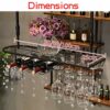 SUCHETA Wine Rack Wine Glass Rack Iron Hanging Double Storage Adjustable Wine Bottle Rack Retro Goblet Rack Whiskey Glass Rack Grille Shelf Rust
