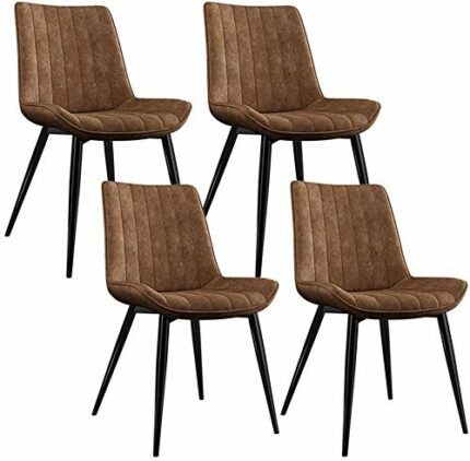 dining chair Kitchen Dining Room Furniture Chairs Set Of 4 Dining Chairs Kitchen Chair Modern Frosted Leather Metal Non-Slip Feet For Suitable Si