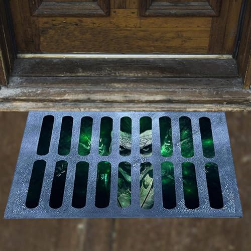 COHNDB Halloween Door mat 3D Halloween Clown Outdoor Mat Horror Clown Doormat Halloween Kitchen Carpet Spooky Floor Rugs Non Slip Rugs for Bedroo