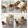 dining chair Kitchen Dining Room Furniture Chairs Living Room Armchair Modern Leather High Back Padded Soft Seat Dining Chairs Black Metal Legs L