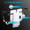 Towel Rail Rack - Hand Towel Holder for Bathroom Wall - 24 Inch Bath Bar Black Matte - Attached with Practical Four Hooks - SUS304 Stainless Stee