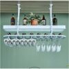 Stylish Simplicity Ceiling Wine Rack Vintage Wrought Iron Metal Glass Wine Cup Holder Stylish Simplicity Down Home Goblet Holder Living Room Disp