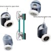 Shower Door Rollers, Set of 8 Single Shower Door Runners/Wheels/Pulleys/Guides 23mm Diameter Home Bathroom DIY Replacement Parts(4 Upper Rollers