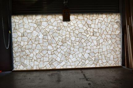 Gifts And Artefacts 48 x 72 Inches Rectangle Shape Marble Kitchen Slab White Quartz Stone with Golden Foil Resin Art Dining Table Top add Royal L