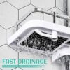 XMING Shower Bar, Shower Rack, No-hole Lifting Bar, No-nail Bathroom Tray, With Hook, Toilet To Store Flowers And Wine