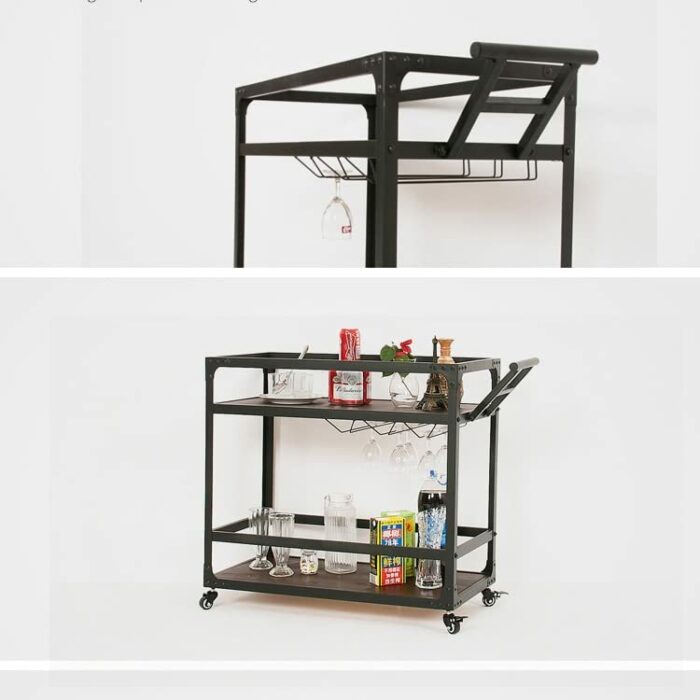 LIUZH Hotel Restaurant Drinks Trolley Moving Tea Cake Trolley Carts Creative Car Kitchen Cart