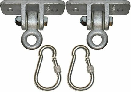 LABABE 2 Piece Heavy Duty Iron Swing Hangers Sets With Locking Snap Hooks,Duty Ceiling Wall Mount Hooks Anchors-For Porch Swing Set Indoor Outdoo