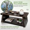 ENSO SENSORY Uji Meditation Table - Premium Japanese Altar Table & Shrine Stand - Small Coffee & Tea Table for Sitting on The Floor - Folding Tat