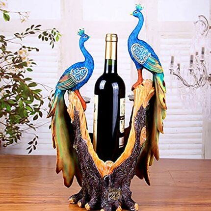 PIBM Fashion Creative Wine Rack Peacock Red Wine Wine Tray Environmental Resin Decorative Bar Tv Cabinet Living Room Restaurant Decor J1030
