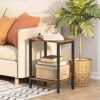 MAHANCRIS End Table, Side Table with Storage Shelf, Nightstand for Small Spaces, Industrial Bedside Table, Steel Frame, sofa side table for Livin