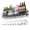 EYLINK Wine Racks,Wall Holder | Hanging Wine Glass Holder Metal | Vintage Wine Bottle Holder | Rustic Wall Mounted Wine Holder Wine Cooler | Wall