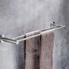 Bathroom Towel Bar Bathroom Wall-Mounted Susdurable Bathroom Rack Towel Rack Double Pole Tower Hanger/50Cm