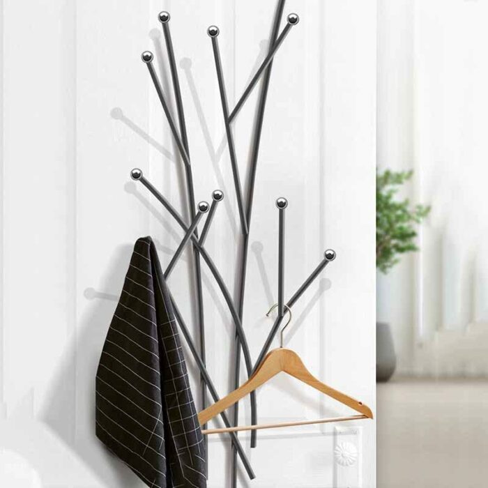 LUKEO Hats Golden Entrance Hall Wall Coat Rack Hanger Laundry Metal Bedroom Clothes Rack Jackets Furniture (Color : D, Size : Light Grey)