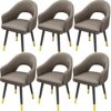 Kitchen Dining Room Furniture Chairs Dining Chairs Set Of 6,Water Proof Leather Kitchen Chairs with Carbon Steel Legs,Modern High Back Padded Sof