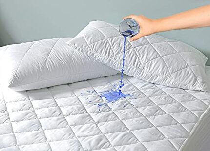 Extra Deep 40cm Waterproof Quilted Mattress Protector 100% Cotton Fitted Bed Cover Breathable Non Noisy Mattresses Topper Single Small Double Dou