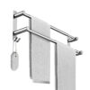 BIGLUFU Towel Rail Self Adhesive 2-Tier Bath Towel Rack Wall Mounted, SUS 304 Stainless Steel Towel Holder with 2 Hooks Towel Shelf Bar for Bathr