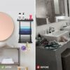 Towel Rack Wall Mounted, Bath Towel Racks with Shelf, Bathroom Towel Storage can Hold Large Bath Sheets, 2 Bar Rail Bathroom Towel Holder, Rolled