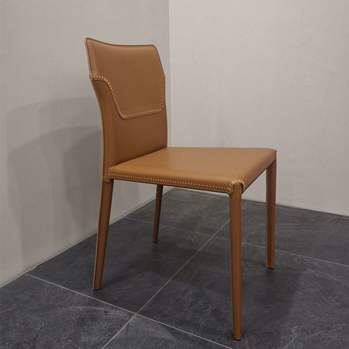 LXXSH Saddle Leather Dining Chair Single Relaxed Chair Dining Stool Furniture Furniture Chairs for Kitchen