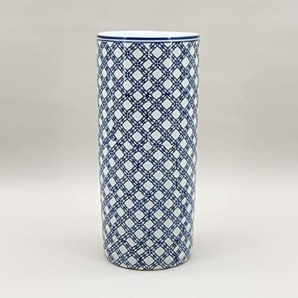 M S L Blue and White Floral Pattern Umbrella Stand, One Size