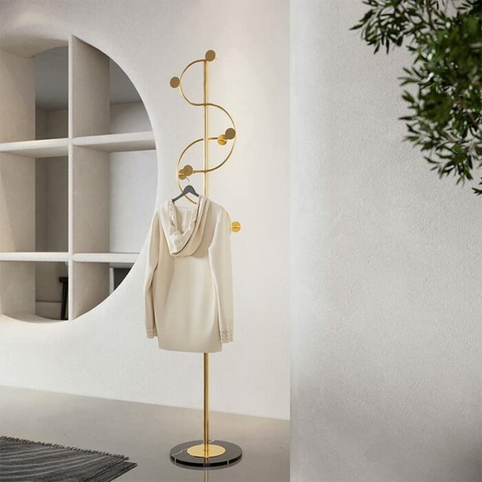 DSHGDJF Metal Entrance Hall Hanger Clothing Standing Coat Rack Floor Hats Garment Foot Rack Furniture (Color : White)
