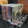 AUXPhome Clear Acrylic DVD/CD Storage Box CD Holder - CD Tray Holds up to 14 CD Cases for Media Shelf Storage and Organization for Countertop/Kit