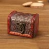 4 pieces mini wooden treasure chest, small wooden treasure chest, vintage treasure chest, wooden chest, antique design wooden chest