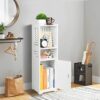 AIIKTOTA White Bathroom Floor Cabinet,Multi-Purpose Storage Cabinet Unit,Free Standing Bathroom Furniture Cabinet with Door and Shelves for Livin
