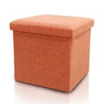 Cosaving Folding Ottoman Stool Storage Ottoman Seat Footstools with Storage Ottoman Storage Cube Storage Box Toy Chest Storage with Lid for Space